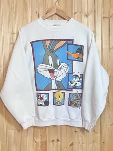 VTG Looney Tunes Sweatshirt Jerry Leigh Warner Bros 90s Bugs Bunny Tweety sz L